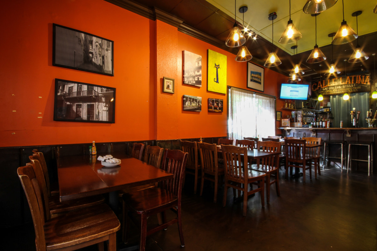 interior, big wooden tables